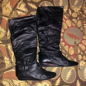 Black Leather Chinese Laundry Boots
